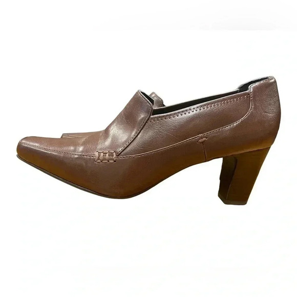 Franco Sarto Brown Square Toe  Heel Pumps Size 9 - Picture 1 of 10